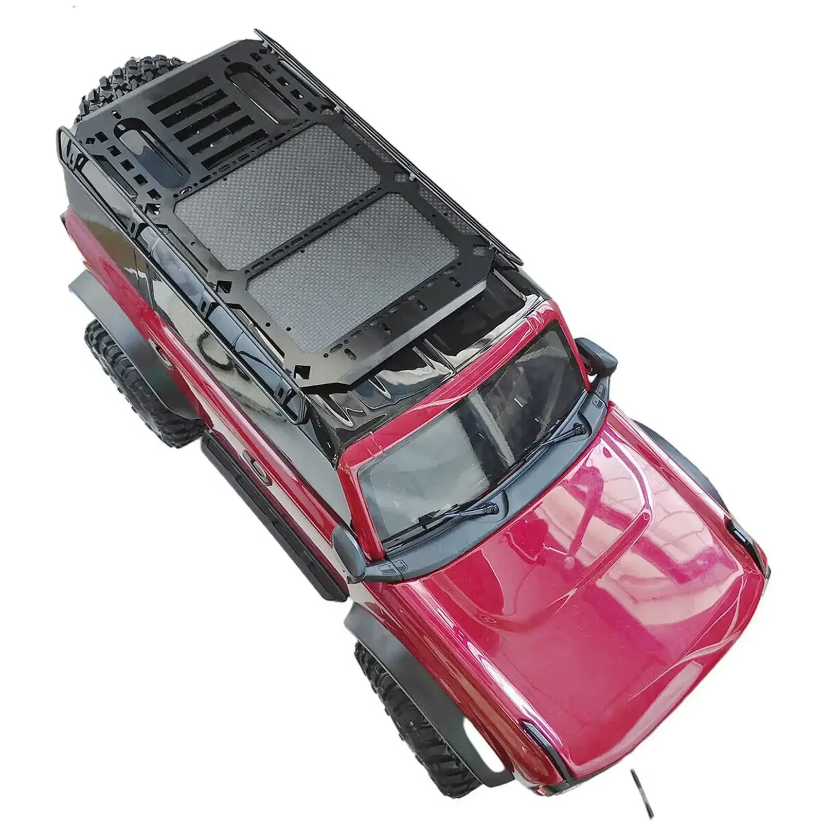 Metal Roll Cage 1:10 Roof Luggage Tray Rack for 2021 Ford Bronco TRX-4  black