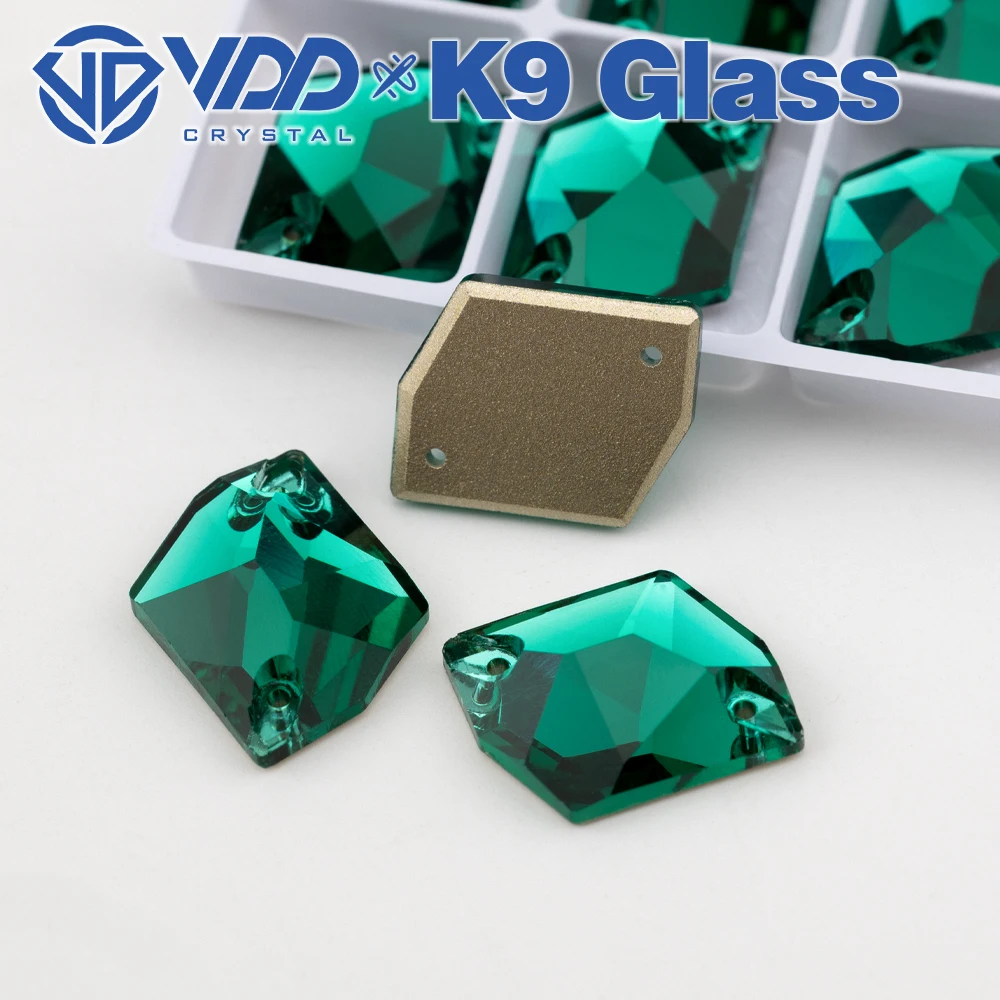 VDD S114 Green Zircon Cosmic K9 Glass Sew On Rhinestones Sewing Flatback Stones For Clothes Decorations Wedding Dress