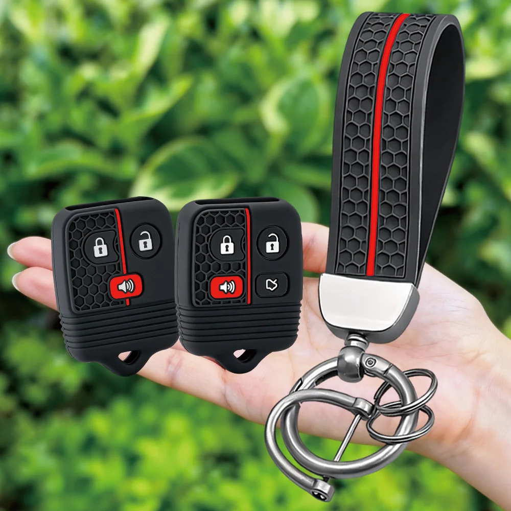 Funda de Silicona para Llaves con 3/4 Botones para Ford Focus, Ranger, Explorer, Freestyle, F150, F250, E150, Econoline, Lincoln, Mercury
