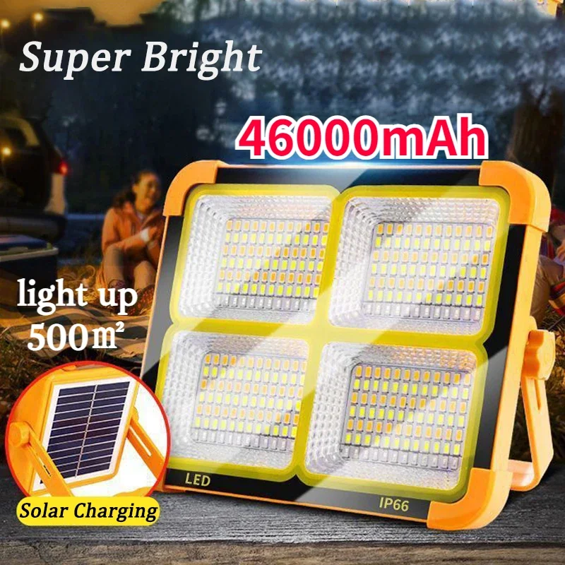 

New Rechargeable Solar Flood Light Outdoor Camping Portable LED Reflector Spotlight Projector Floodlight Construction Solar Lamp