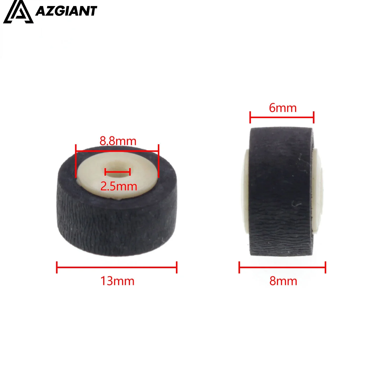 

2pcs/lot 13x8x2.5mm Card Seat Audio Belt Pulley Tape Recorder rubber Wheel deck cassette pressure recorder stereo pinch roller