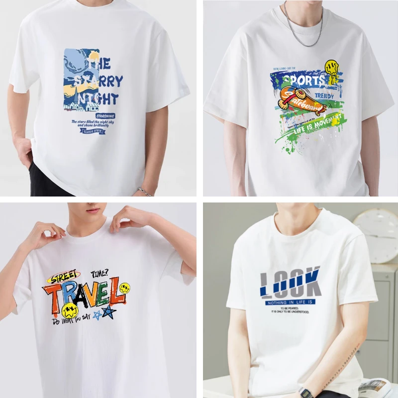 T-shirts for Men S-Superdrys Vintage Gifts for Boyfriend Short Sleeve Tee Personalized Summer Tops Streetwear Y2k Men's Clothing