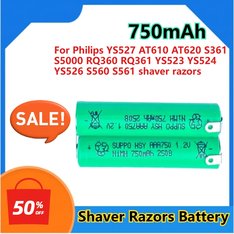 

For Philips S361 S5000 RQ360 YS527 RQ361 YS526 S560 S561 YS523 YS524 Shaver Razors High Quality 750mAh Replacement Battery