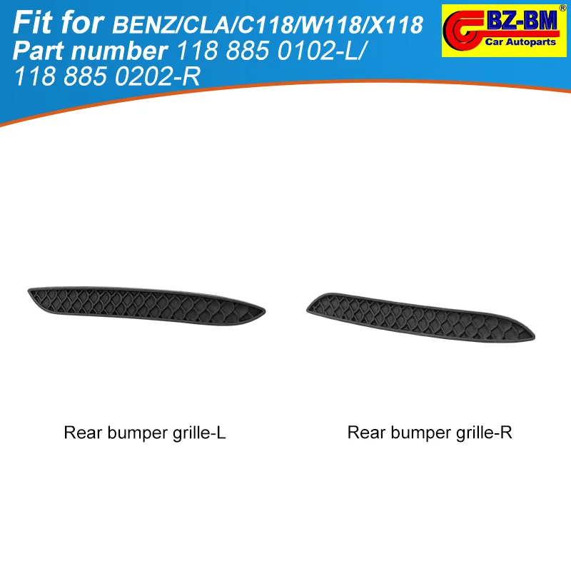 Auto Bumper Cover Grille for Mercedes-Benz CLA W118 X118 Rear Left or Right Bumper Grille A1188850102 A1188850202 1188850202