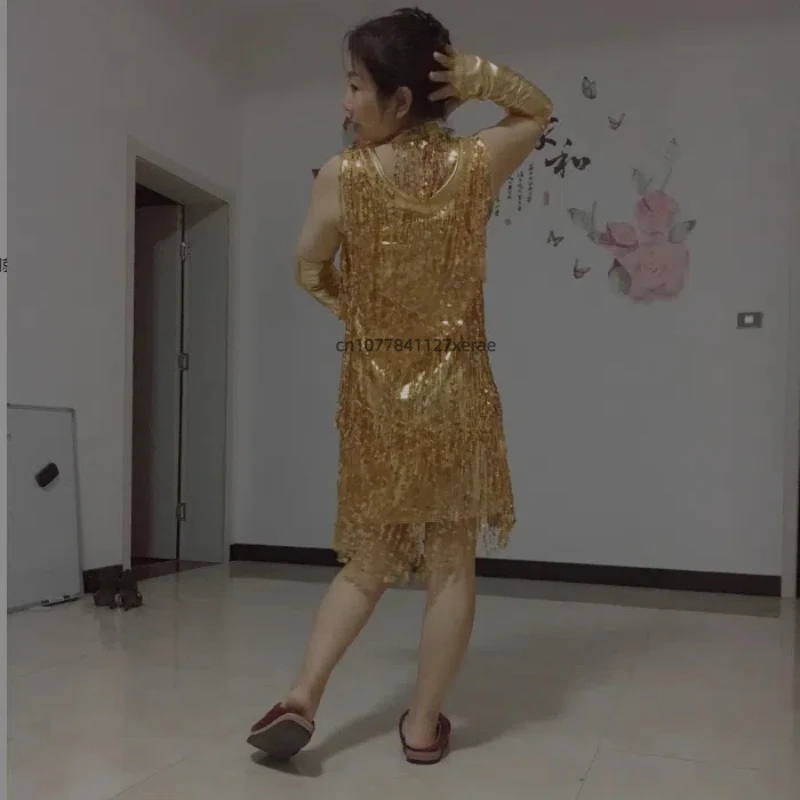 ใหม่เลื่อม Fringe กระโปรงชุดเต้นรําละตินเวทีการแข่งขันเครื่องแต่งกายชุดเต้นรําละตินผู้หญิงเต้นรําเครื่องแต่งกาย