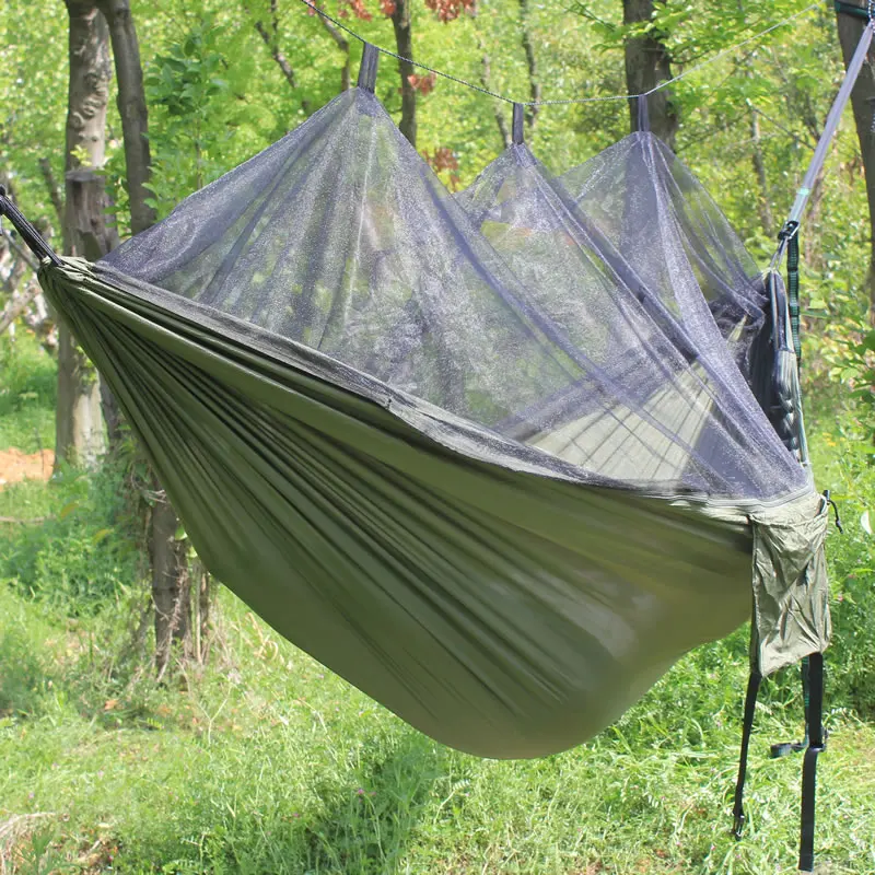 Hammock Bed 220 Lbs Portable Travel Camping Hanging Hammock Swing Lazy Bed Canvas Hammock