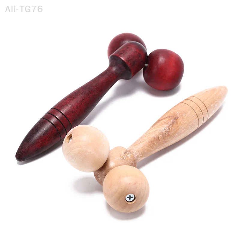 Random Color Wooden Ball Roller Massager Tool for Reflexology Hand Face & Body Relaxing
