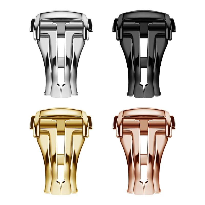 오메가 시마스터 300 600 남녀 공용 접이식 스테인리스 스틸 시계 버클 실버 블랙 골드 로즈 골드 18mm 20mm