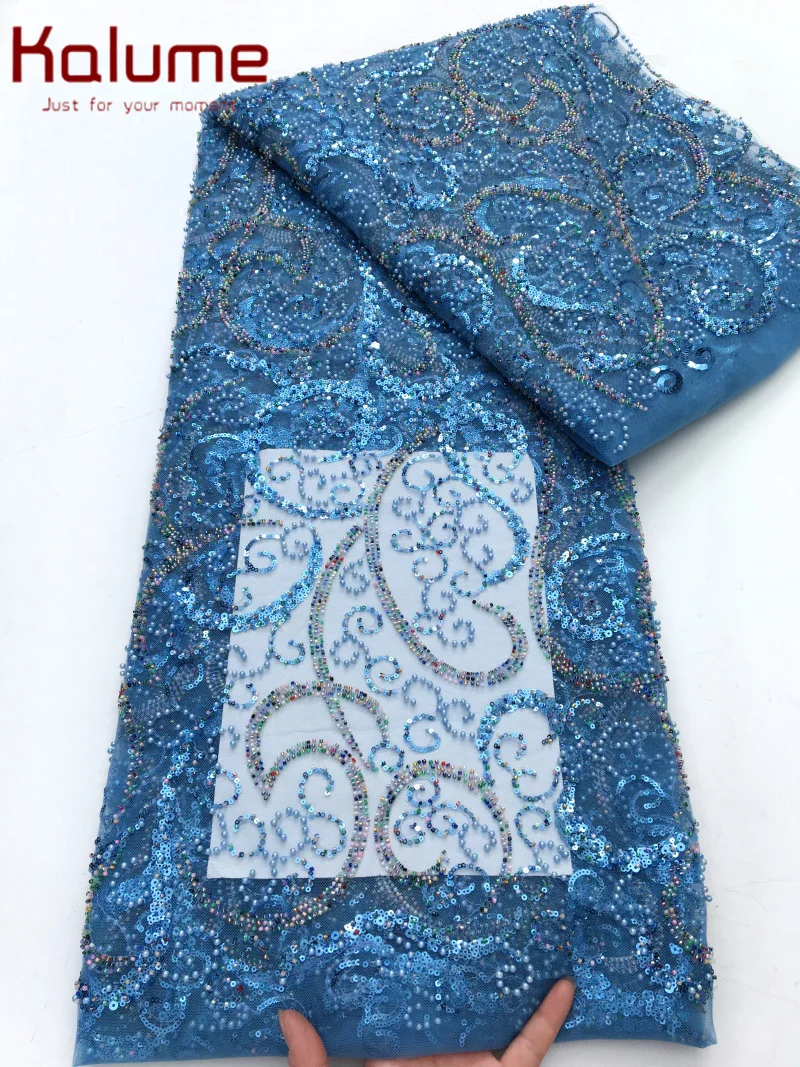 Kalume French Tulle Lace Fabric High Quality 2025 Lace Fabric Fashionable Mesh Lace Fabric For Sewing Wedding Party Dress F4285