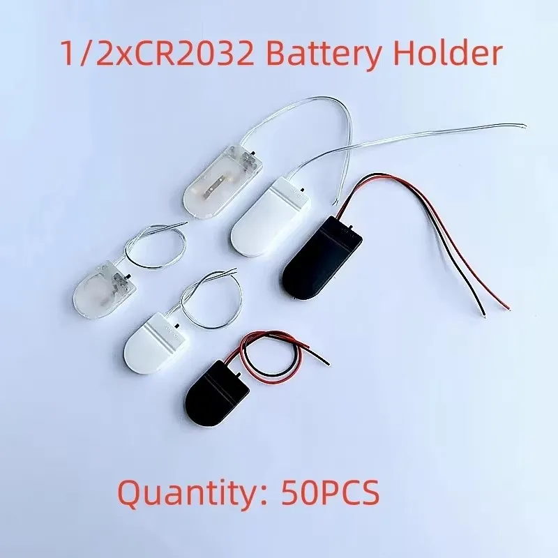 50PCS CR2032 Coin Cell Battery Holder 1/2 Socket Case With ON-OFF Switch 3V CR2032 Button Battery Storage Box For DIY Project