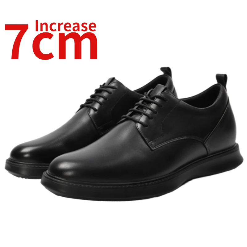 

Height Increased 7cm Men's Dress Shoes Comfortable Soft Cowhide Comfortable Breathable Invisible Height Increasing Shoes for Men