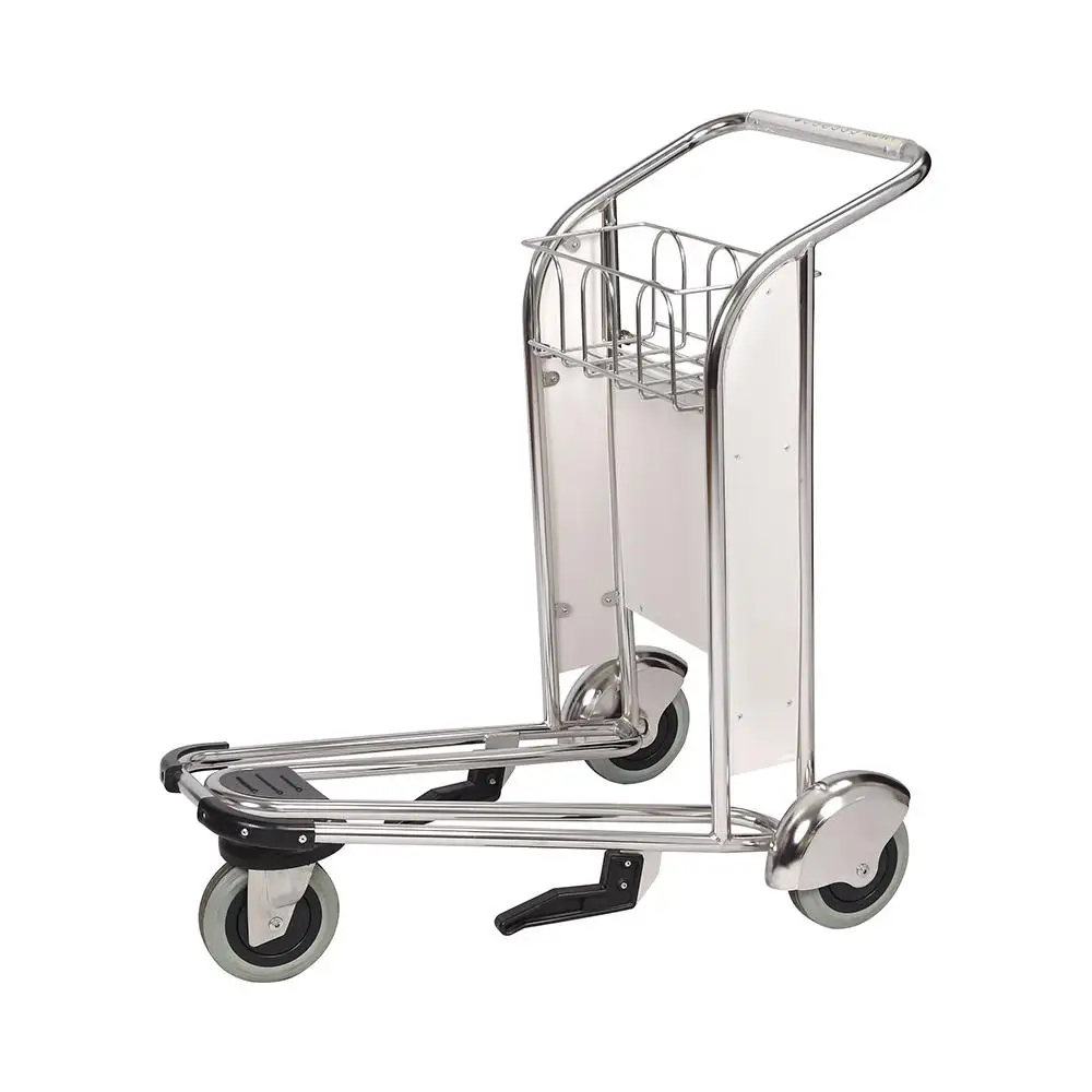 

Multiple Models 3 Wheel Airport Luggage Trolley Stainless Steel Airport Carts