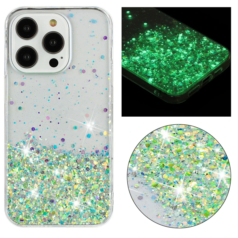 Nachtlicht Flüssiger Treibsand TPU Soft Case für iPhone Air 17 16 15 13 12 11 Pro Max 14 Plus 17Pro iPhone Glitzer-Cover