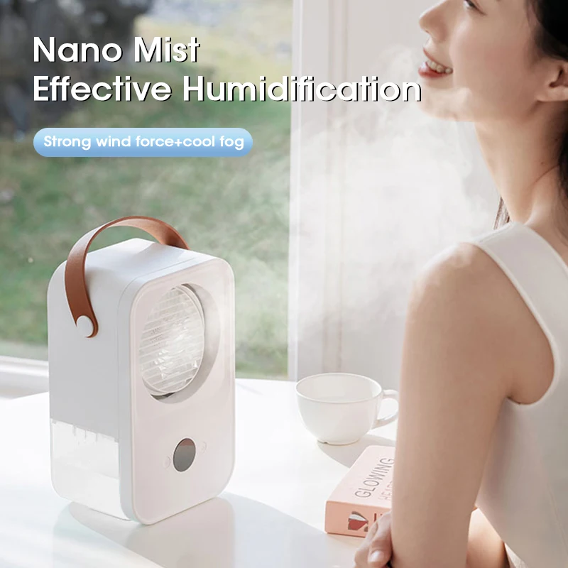 Humidifier Fan Air Conditioner Water Spray Mist Rechargeable Portable Purifier 4 Speed 2 Mode Spray Fan Car Home Camping Travel