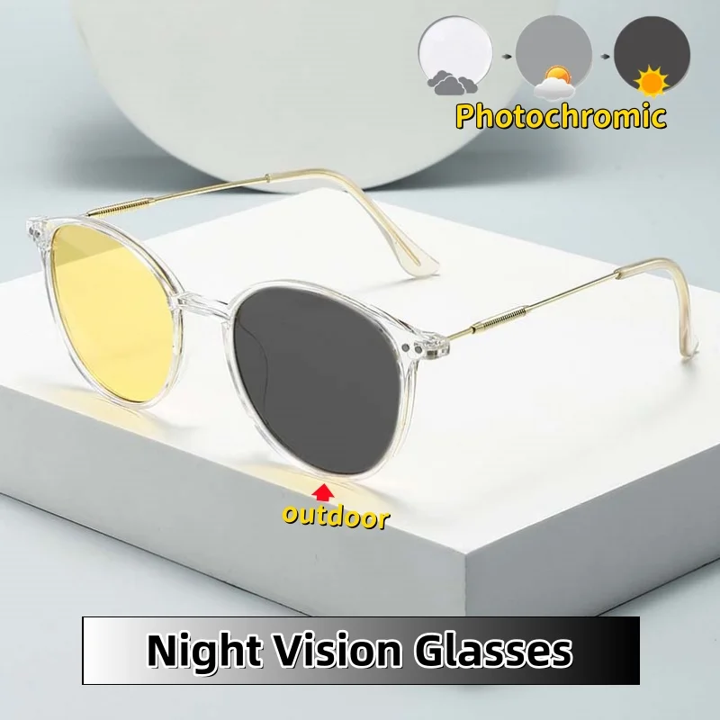 

Men's High-end Retro Photochromic Night Vision Sunglasses Day and Night Dual-use Glasses Uv Protection for Brightening At Night