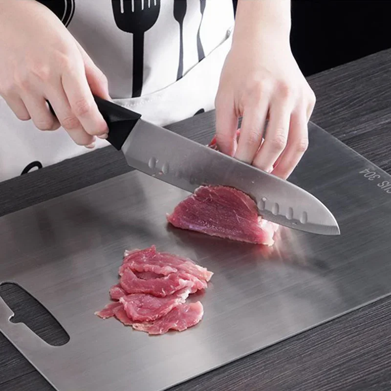 

Household Stainless Steel Anti-rust Cutting Board Easy Clean Wearproof Chopping Plate Multifunctional Kitchen Prep Accessory