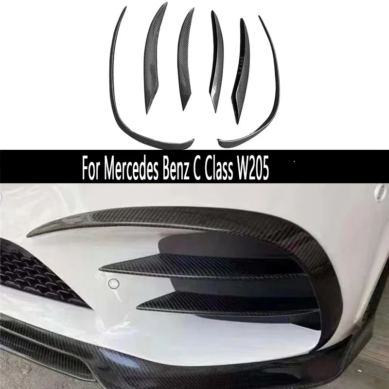

For Mercedes Benz C Class W205 C200 C260 2019-2022 Carbon fiber wind knife fog lamp air vent decorative strip Auto part body kit