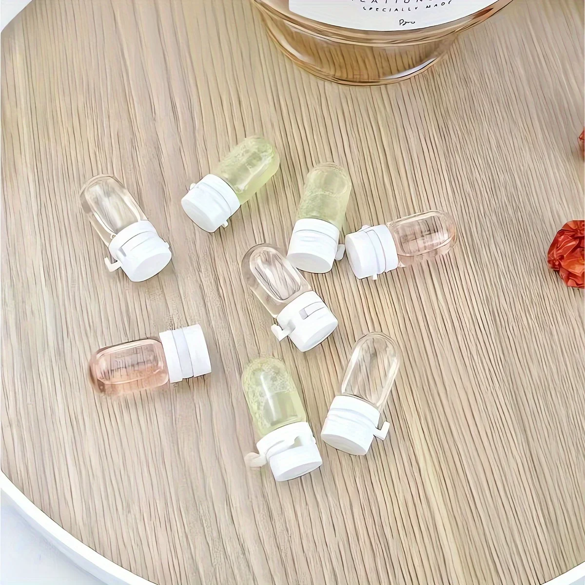 10 stuks doorzichtige lekvrije reisfles voor make-up verwijderaar en lotion, draagbare dispenser met flip-top essentie apart gebotteld