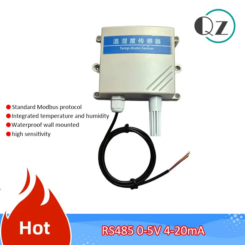 RS485 Modbus RTU waterproof temperature sensor analog 0-5V 4-20mA temperature and humidity sensor probe 5-30V