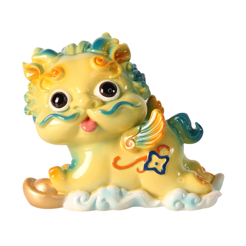 Chinese Mythology Wild Animal Similar Lion Brave Figurines Moral Luck and Wealth Anti-spirit Power Home Decor Desktop Ornaments