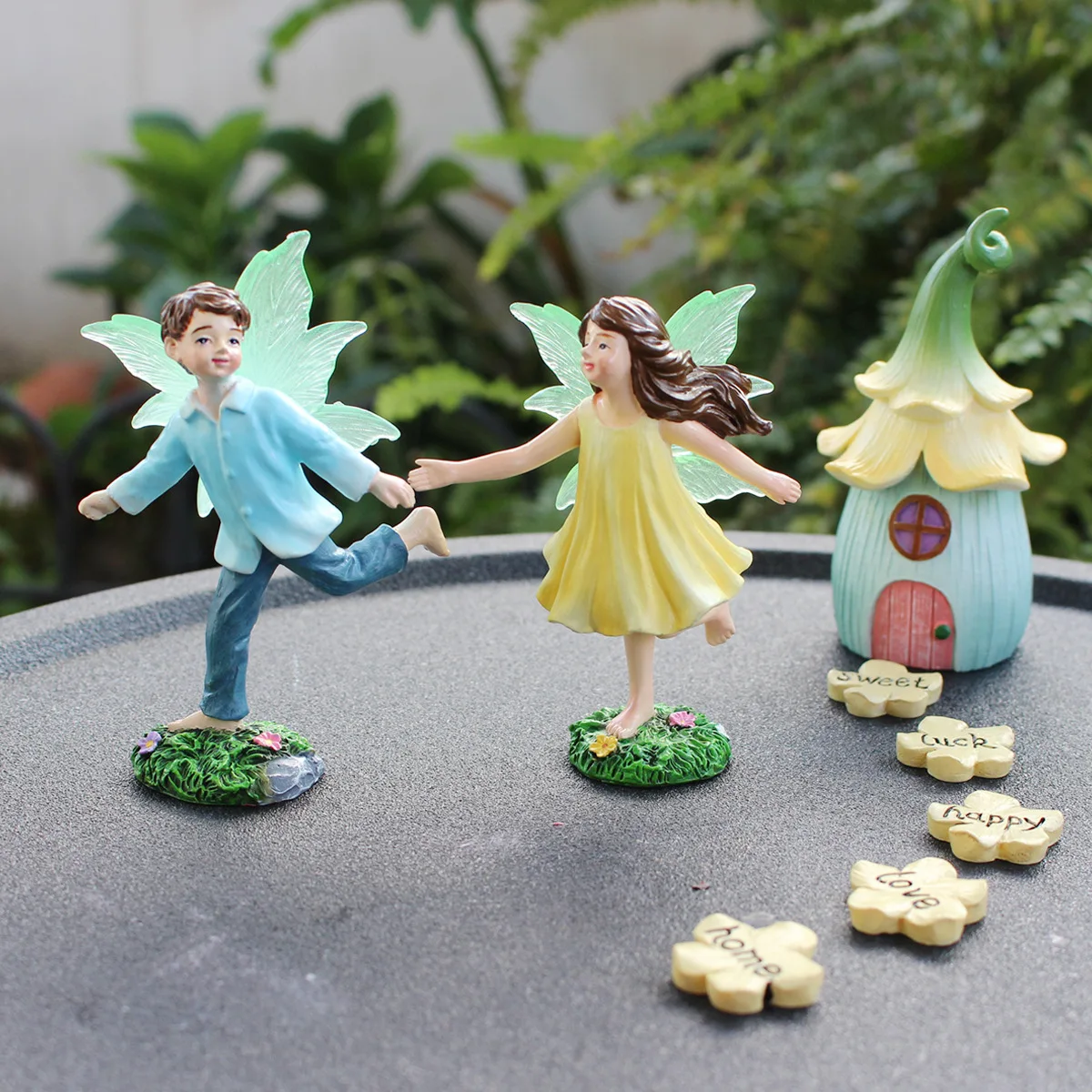 

Glow-in-the-Dark Fairy Couple Set - 2PC Miniature Garden Decor