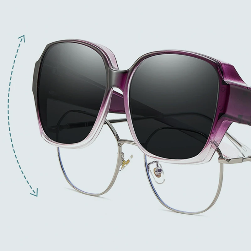 

2025 New Sunglasses Myopia Glasses Cover Polarized Sunglasses Folding Fit Over Glasses Men Women UV400 Wear