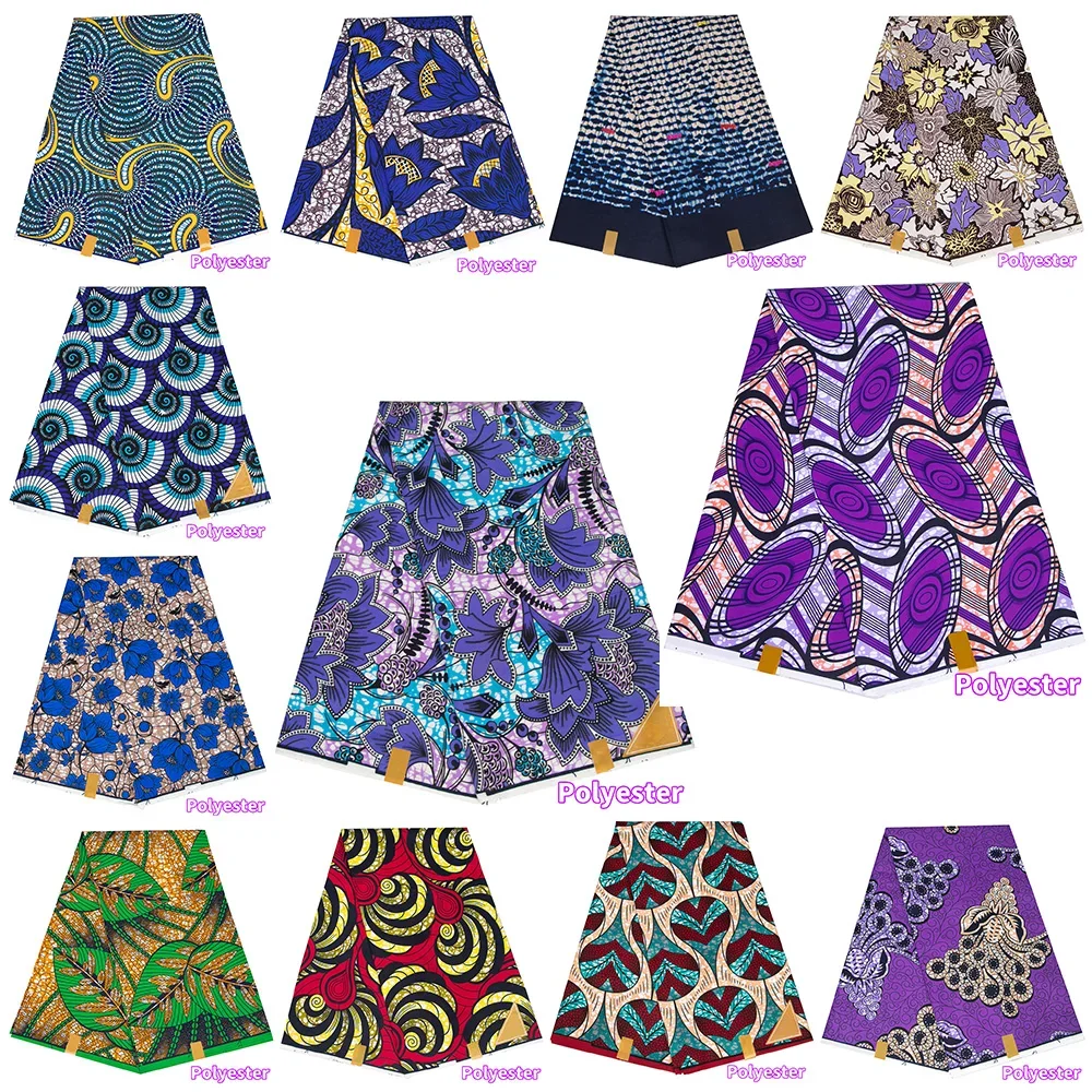 Ankara African Prints Fabric Patchwork Real Wax Dress Sewing Tissu Craft DIY Textile Fabric sold by the yard S-10