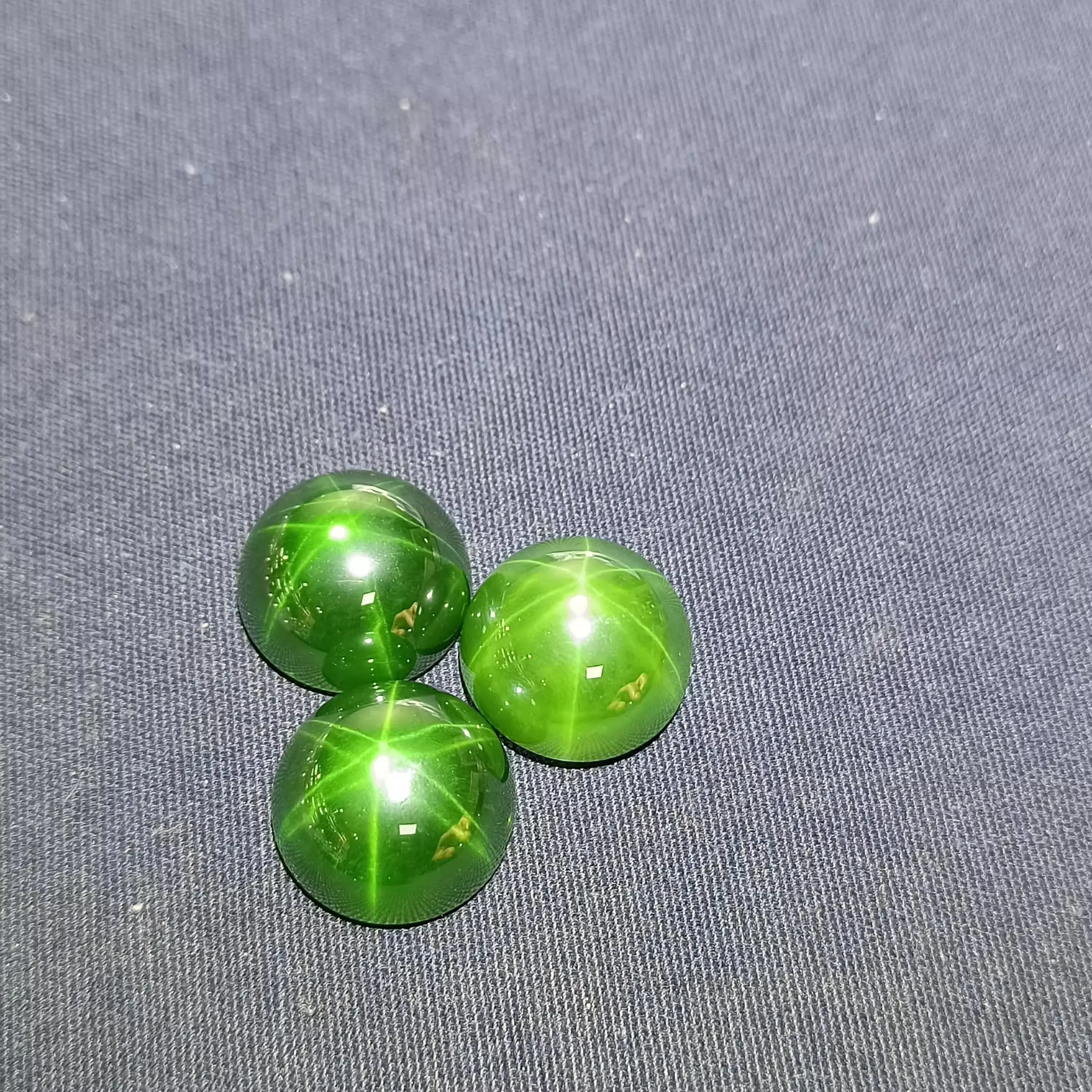 20mm green starlight cabochon stone large ring gemstone egg face men and women, main stone 18x25mm view 5