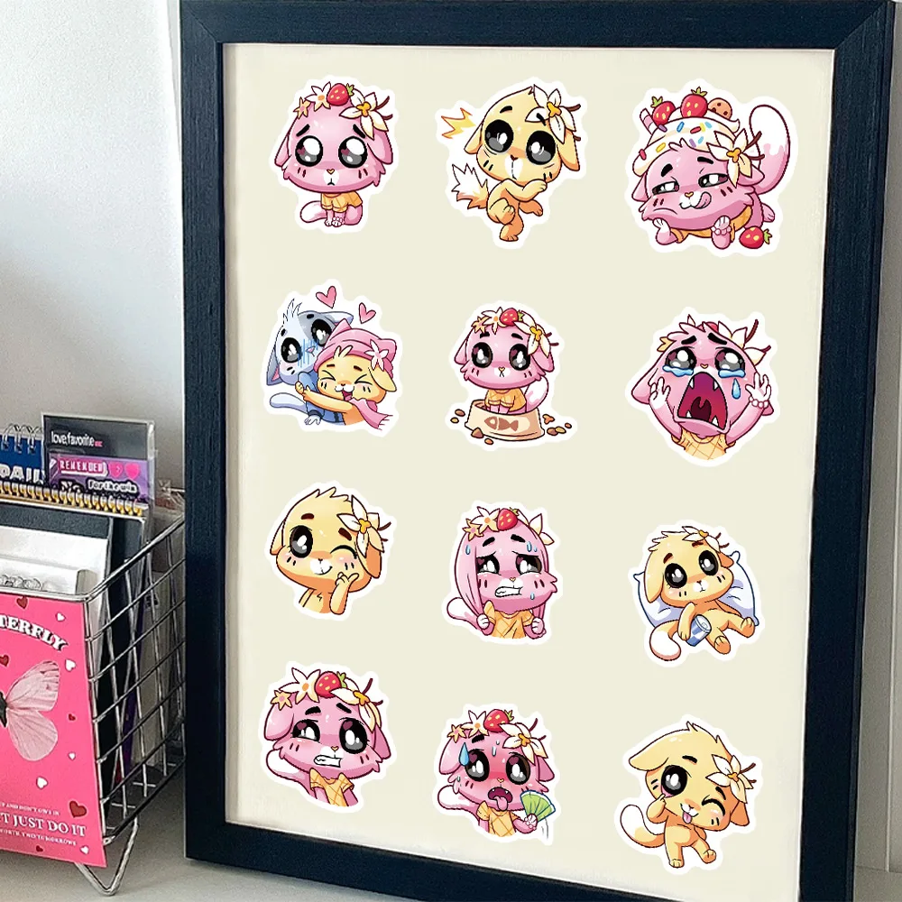 10/70 قطعة لطيف حزين القط هريرة ميمي الكرتون الحيوانات الكتابة على الجدران ملصقات DIY بها بنفسك الهاتف المحمول حقيبة كوب ملصق مضاد للمياه الاطفال اللعب