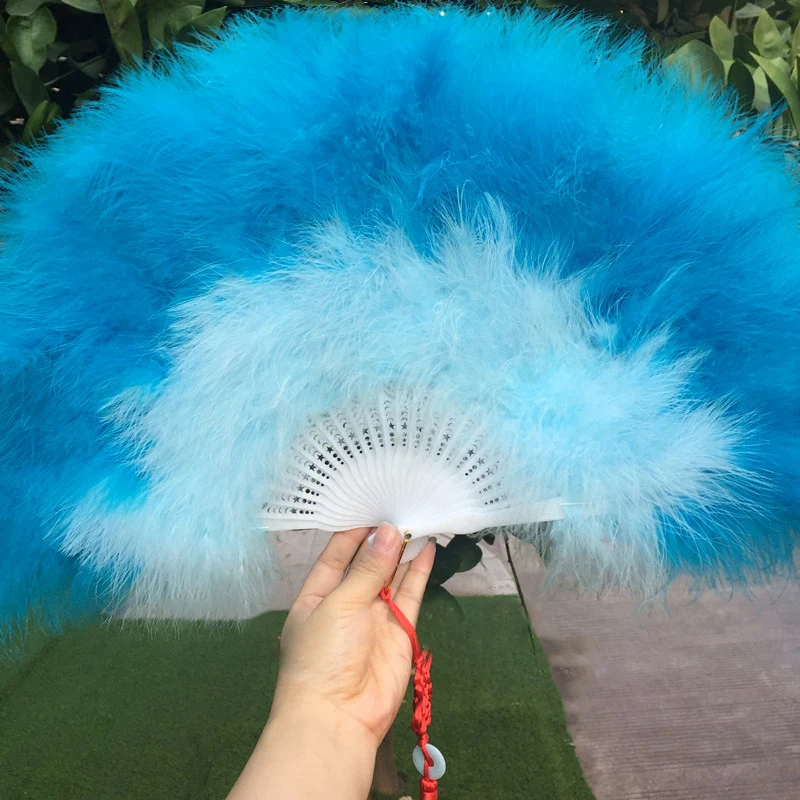 

Folding Fluffy Feather Fan Sweet Fairy Lolita Girl Dark Gothic Court Dance Hand Fan Art Crafts Dance Props Wedding Party Decor