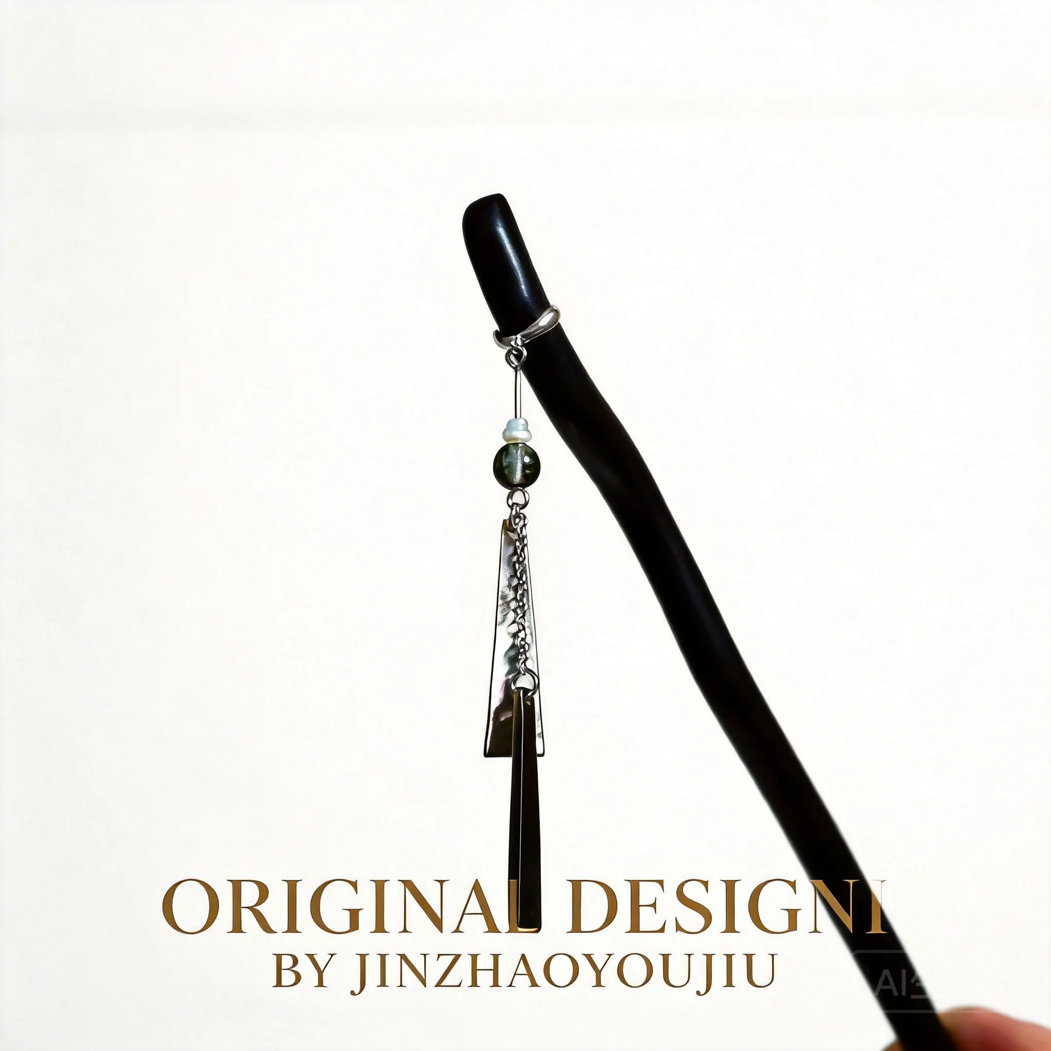 Traditional Chinese Style Black Sandalwood Hair Stick With Shell Pendant Retro Hanfu Hairpin For Women Daily Wear Cosplay Party