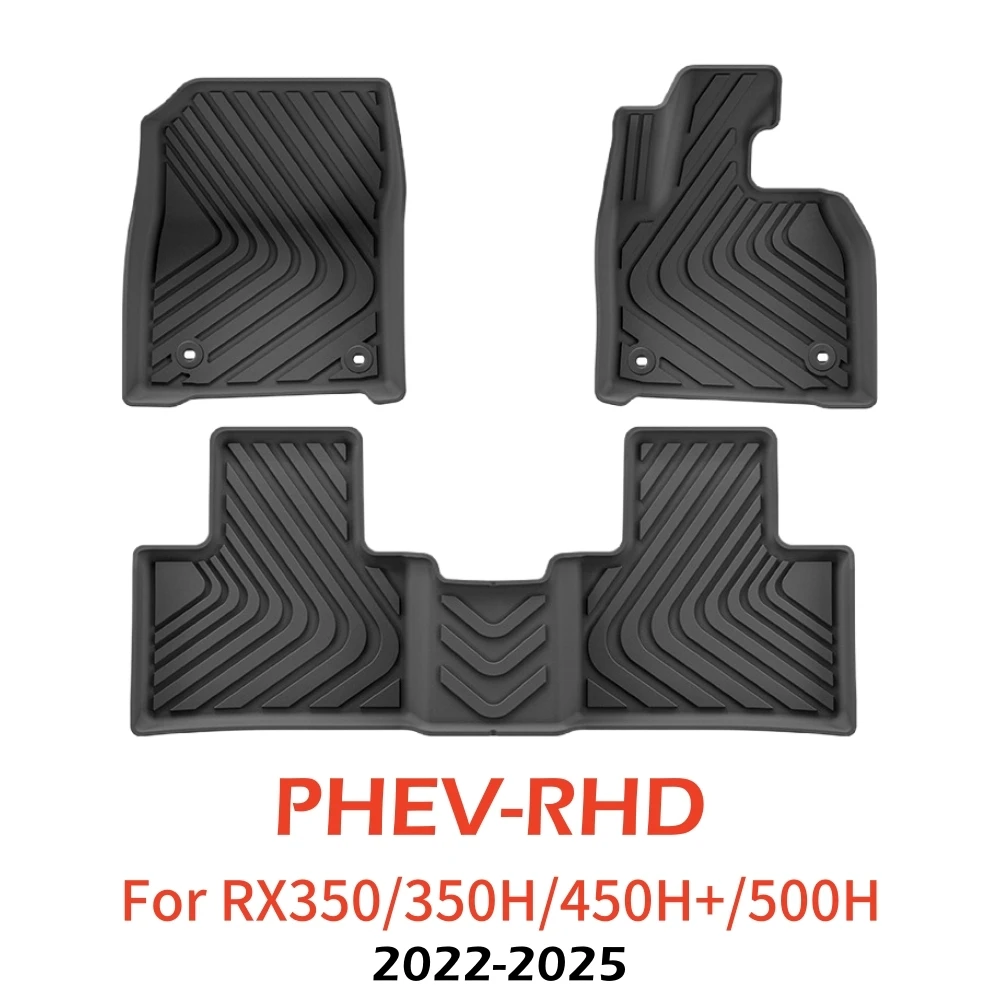 Für RHD Lexus RX350/350H/450H+/500H PHEV (Nicht für RXL) Allwetter TPE Fußmatten Kofferraummatte Wasserdichte Rutschfeste Matte 2022-2025 – Detail 7