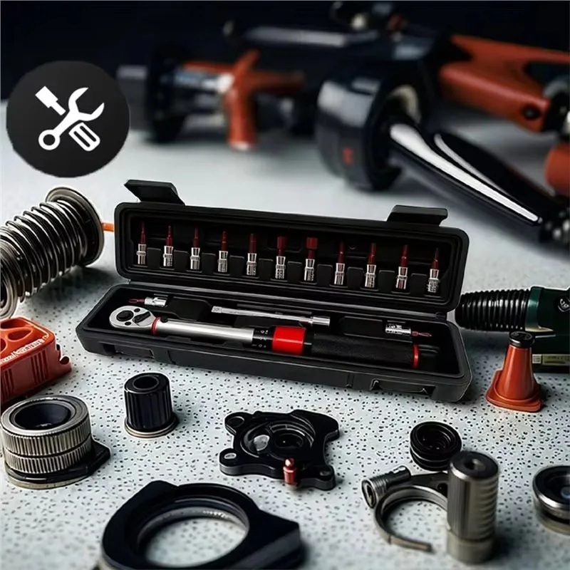 

15PCS Click-Type Torque Wrench Set 1/4 Inch Adjustable Spark Plug Tool Kit with Sockets for Car Motorcycle Auto Repair Garage