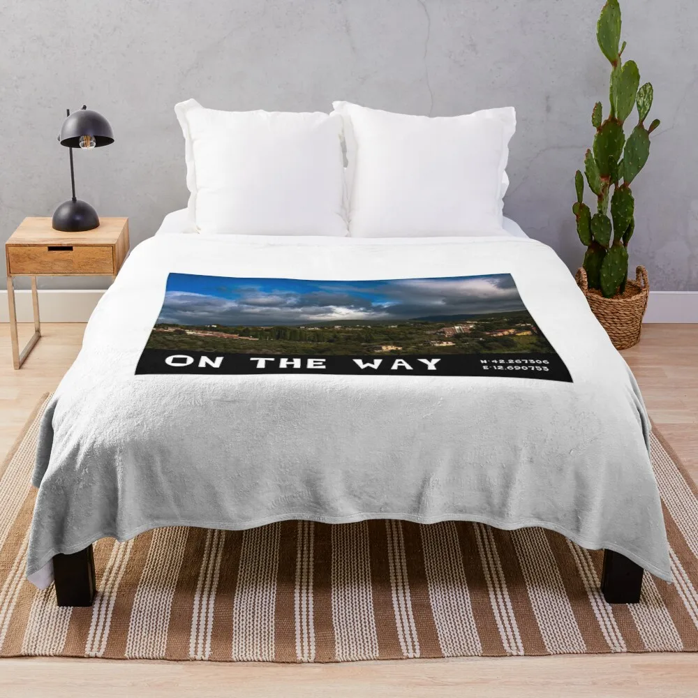 Photo of scattered clouds over countryside landscape Throw Blanket Luxury St anime Blankets