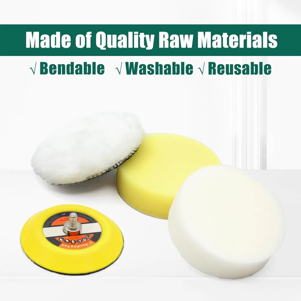 Zestaw padów polerskich YUXIVCNE 49-36-2438, zamiennik do elektronarzędzi Milwaukee, do polerek punktowych i szlifierek M12