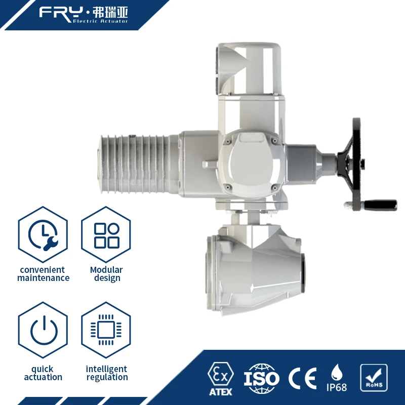 Multi Turn Electric Motorized Actuator With High Torque Bevel Gear Drive Coupling C5-M ISO5211 Flange For Pipeline Valves