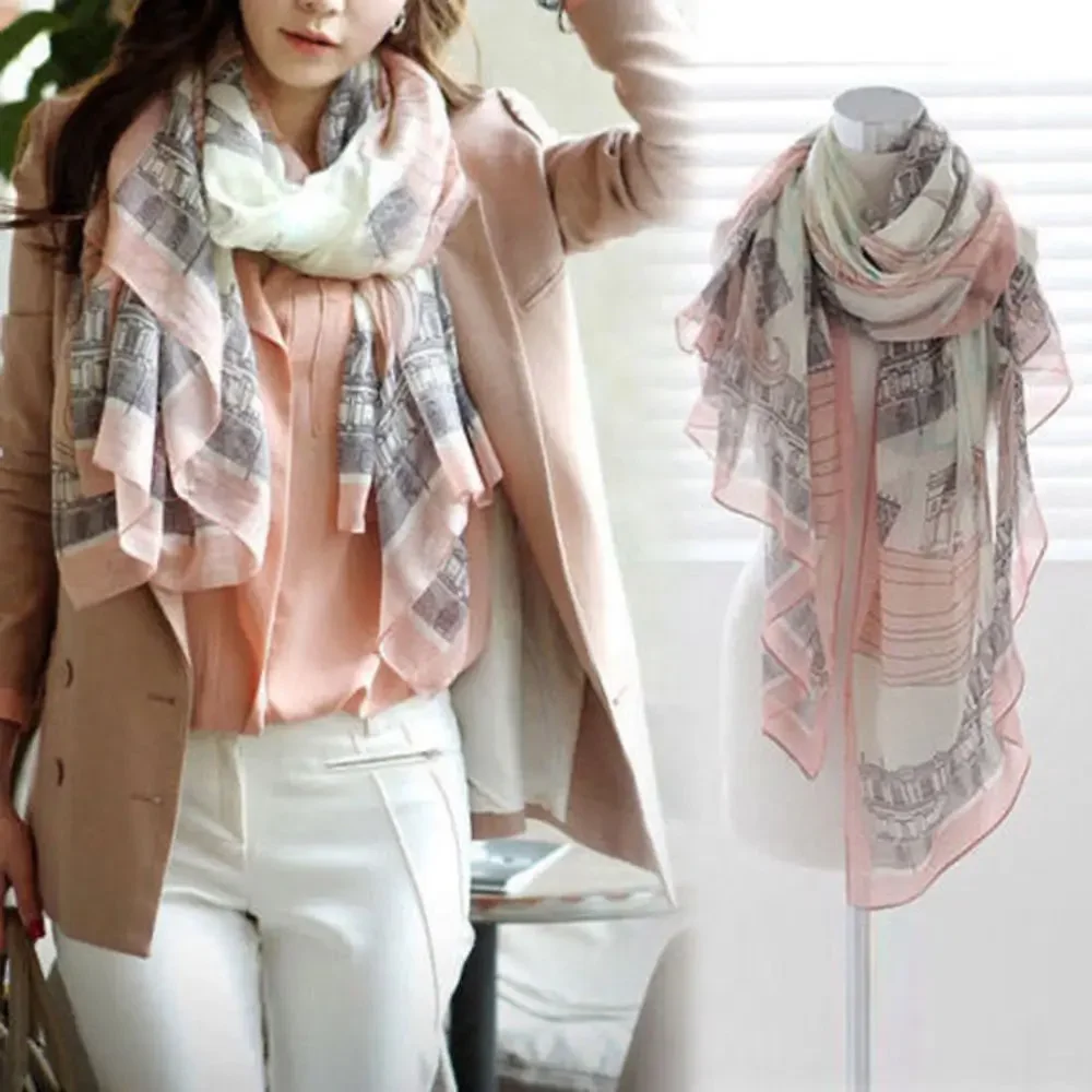 2022 Spring Summer Winter Women Stylish Long Print Cotton Scarf Wrap American Style Ladies Shawl Outdoor Large Silk Scarves