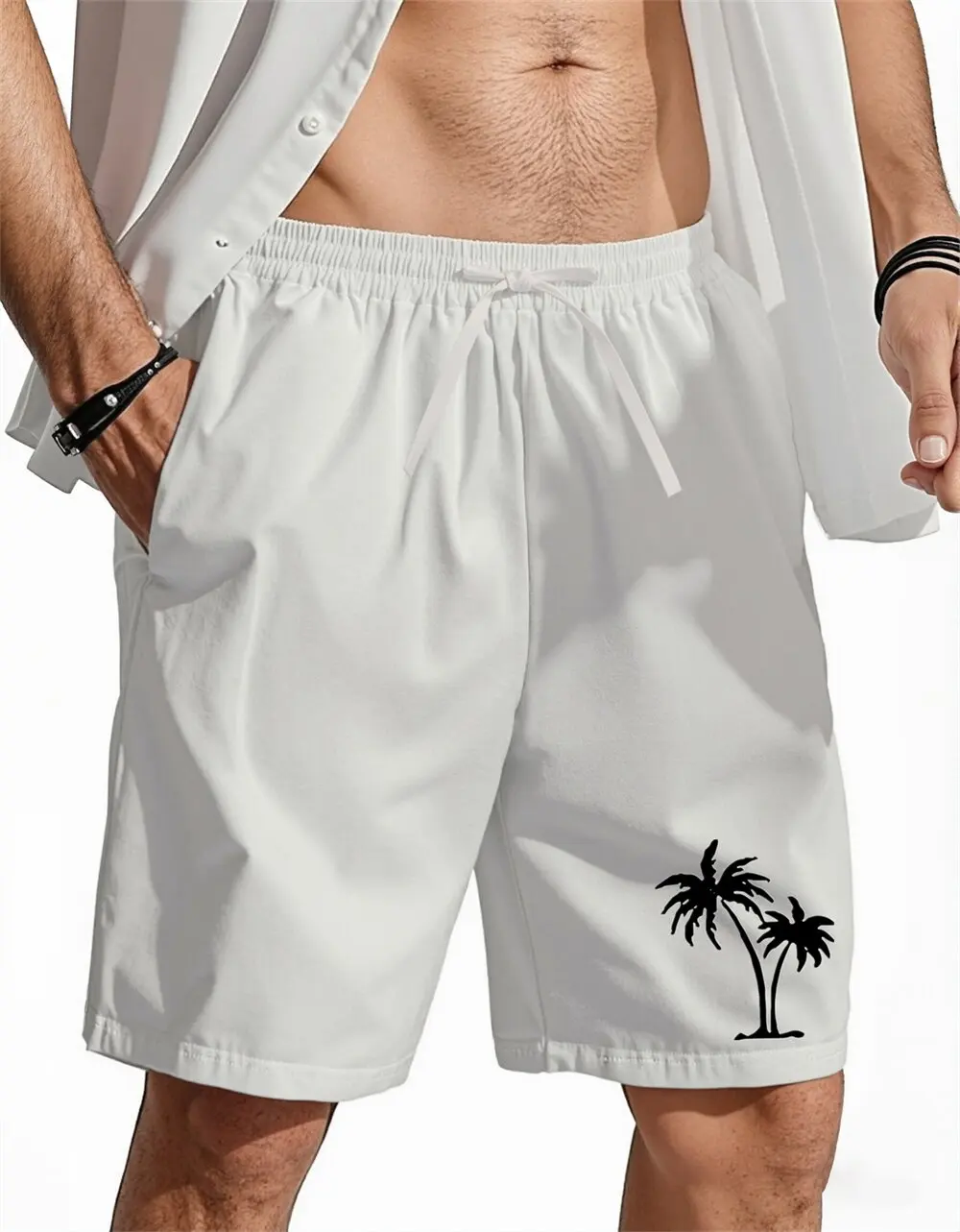 

Мужские хлопковые льняные шорты, повседневные свободные шорты в гавайском пляжном стиле, летние дышащие легкие шорты, уютная уличная одежда