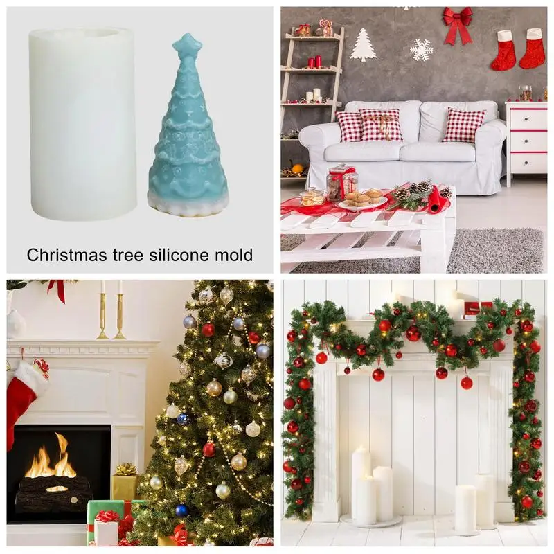 Moule en silicone pour sapin de Noël 3D, moule en silicone pour sapin de Noël 3D, bougie en forme d'étoile, conception d'arbre décorative, prévient les élections, résine xy