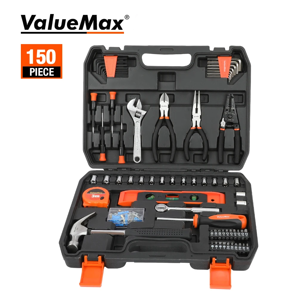 ValueMax 8PC-150PC Set di strumenti domestici per Set di strumenti di riparazione domestica kit di utensili domestici con cacciaviti pinze martello utilità scatola di coltelli