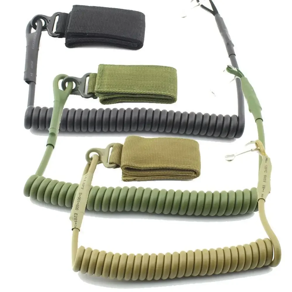 

coil sling military elastic belt spring strap backpack bag rope lanyard gun handgun shooting hunt pistol tool