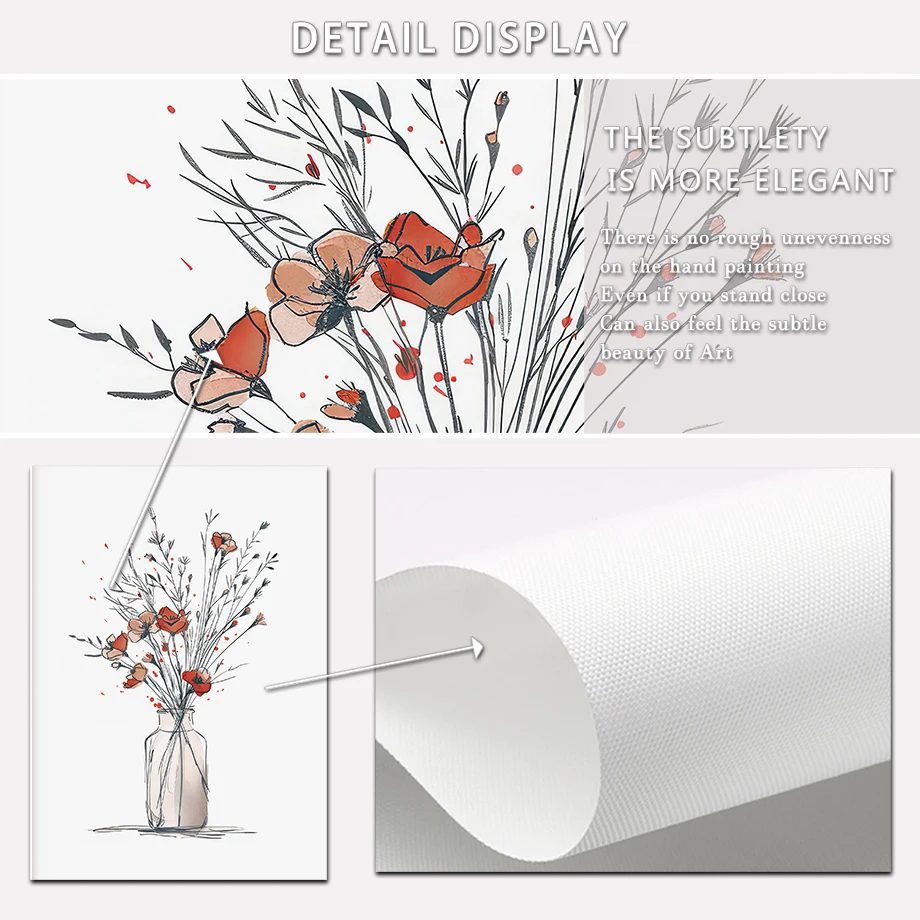 غسل اللوحة نمط الحد الأدنى زهرية الديكور فنجان القهوة الأزياء جدار الفن قماش اللوحة الشمال ملصق ديكور الغرفة #5