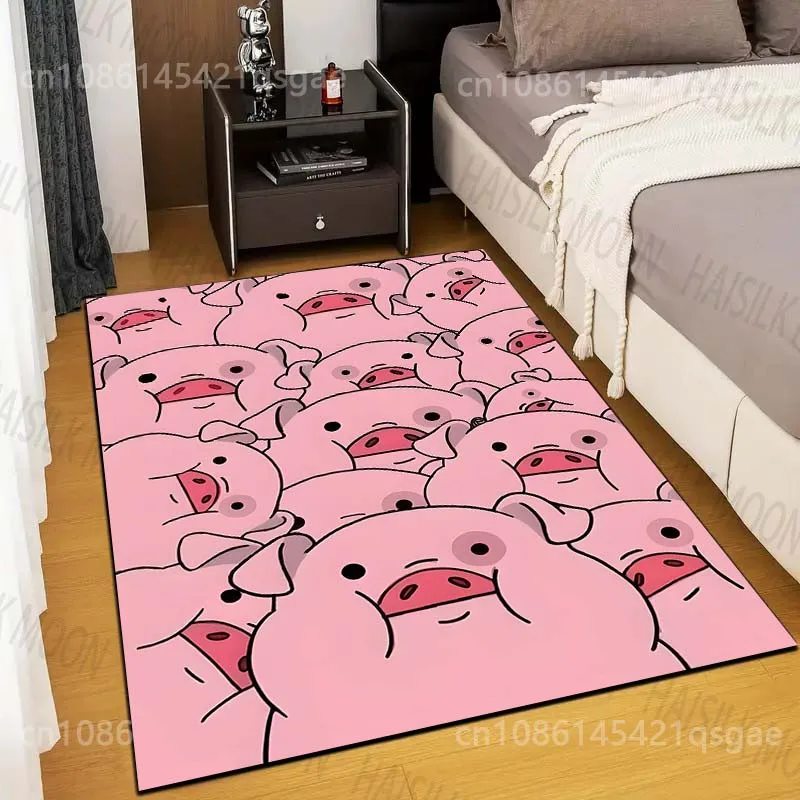 

Прочный ковер с рисунком розовой свиньи для гостиной, спальни, ванной комнаты, креативный коврик для домашнего декора, быстрая доставка