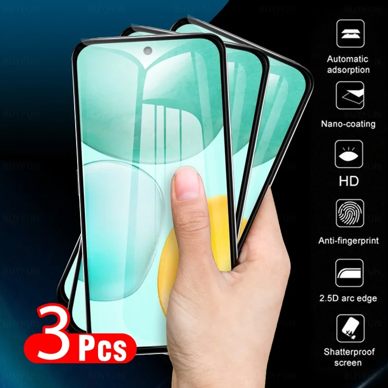 3 stück Volle abdeckung Screen Protector Für Honor X6c 2025 Xonor x 6c 4G HonorX6c x 6 c x6 c 6,61 "Schutz glas HD Telefon film