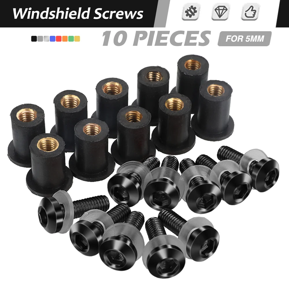 

10 PCS Windscreen Bolt Screw Windshield Screw Bolt Kit For BMW R1100GS R1100RS R1100RT R1100S R1150 R1150GS R1150RS R1150RT