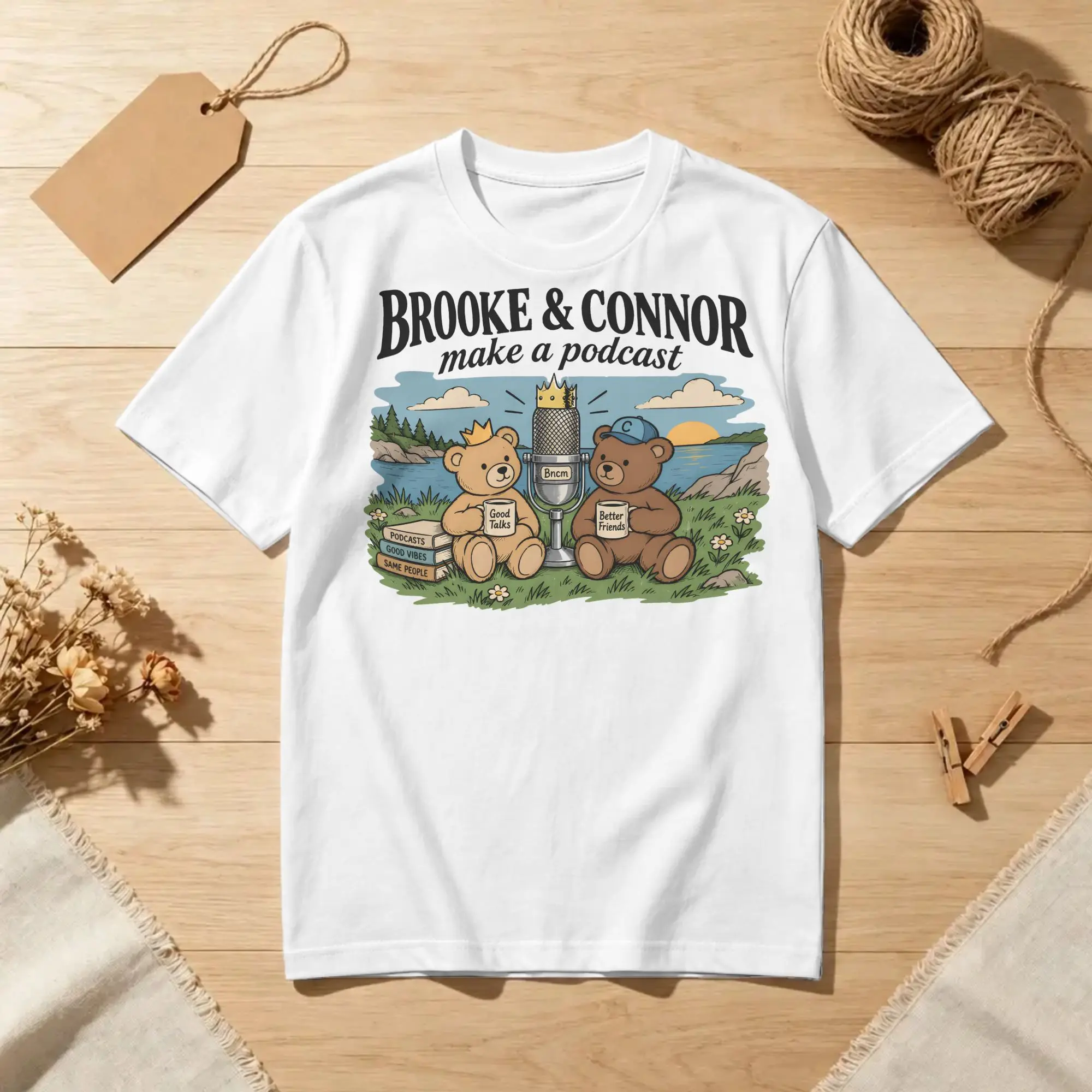 Men Women's Bncmap Brooke & Connor make a podcast T Shirts  Pure Cotton Tops Fashion Short Sleeve Tee Shirt Summer T-Shirts