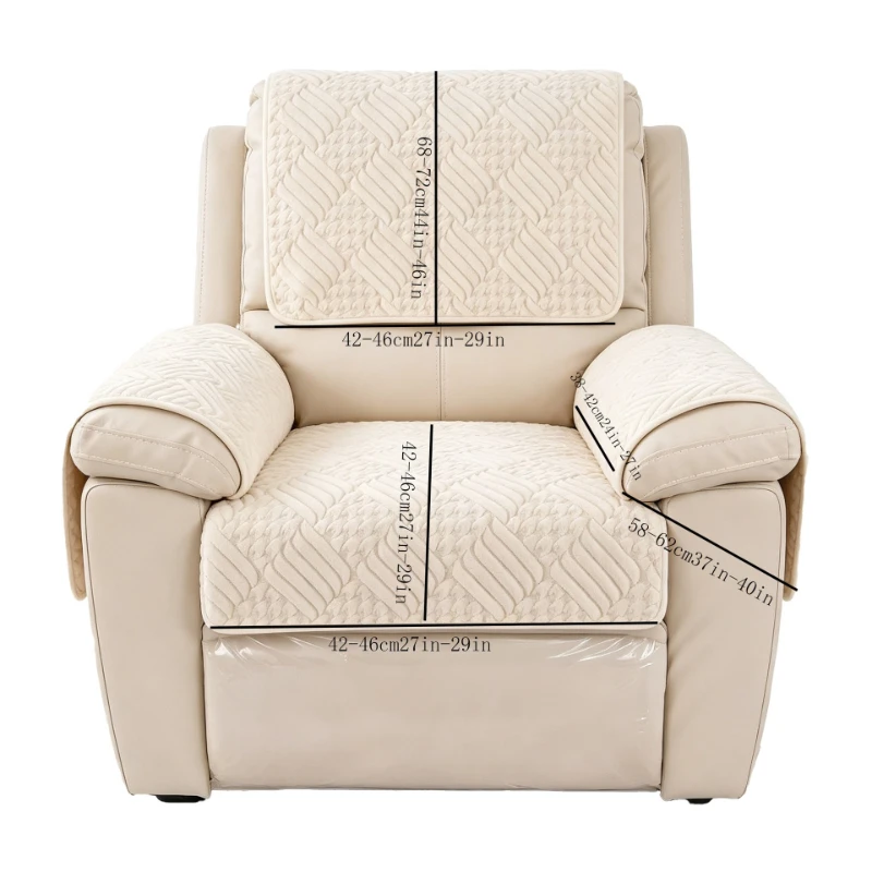 Solid Color Recliner Sofa Cover Dogs Pets Kid Anti-Slip Sofa Towel Anti-wear Armchair Slipcovers Furniture Protector With Pocket