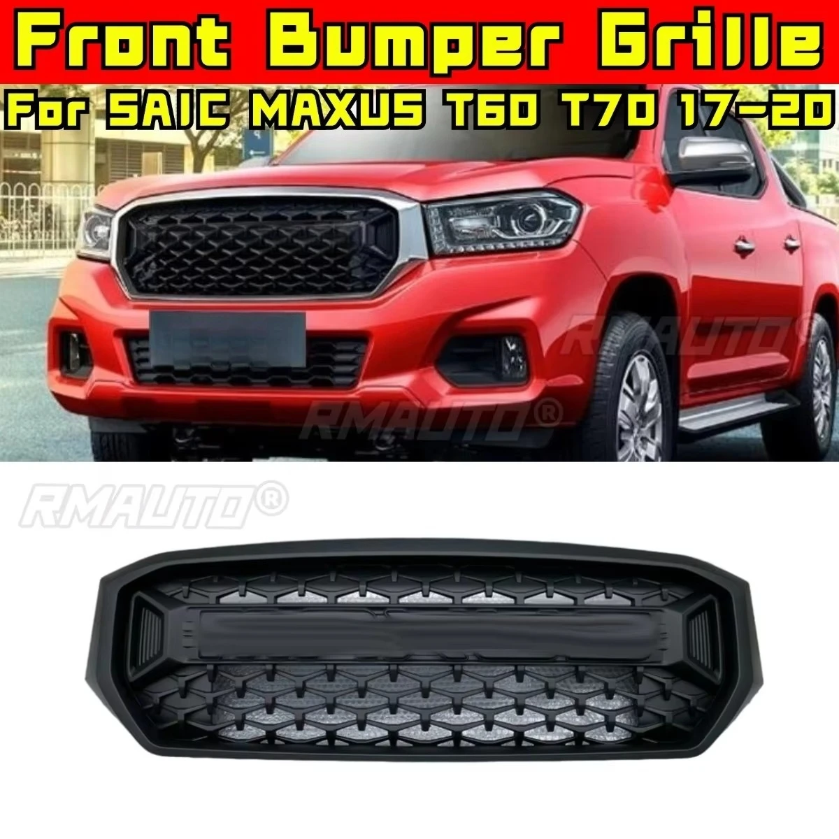 

Car Bumper LED Grill Racing Grills Grille Body Kit Front Bumper Grill Racing Grills for SAIC MAXUS T60 T70 17-20 Exterior Part