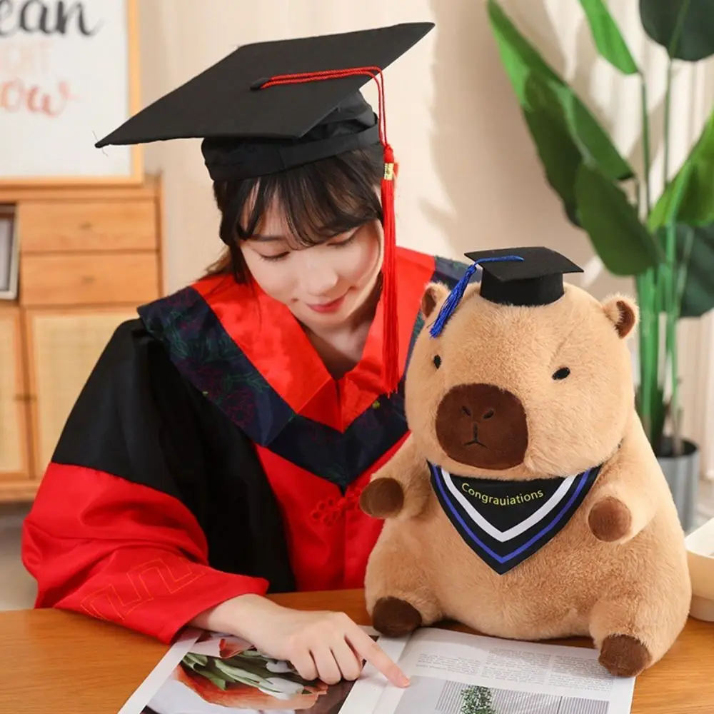 Capybara Graduate Capybara Plush Dolls Cloth Doll Simulation Capibara Anime Fluffty Toy Soft Cute Doll Capybara Plush Doll