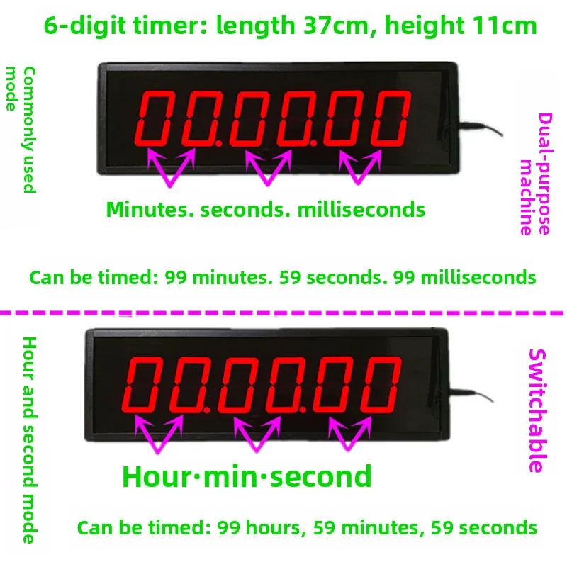 Multipurpose LED Digital Timer - Rechargeable Wrist Stopwatch Countdown Counter For Competitions, Training, Speech